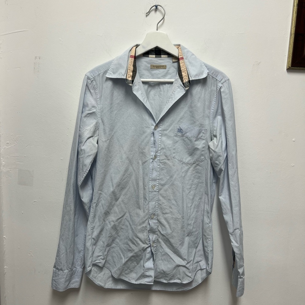 Burberry Light Blue Casual Button Down Shirt